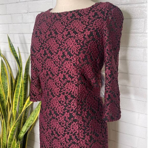 Alice+Olivia EMBROIDERED sz 8 BACKLESS Long Sleeve Bodycon Dress Black Purple - Picture 3 of 10